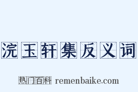 浣玉轩集反义词是什么意思的图片